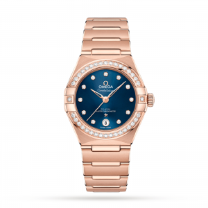 montre oméga constellation femme bleu 29mm