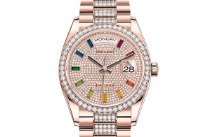 Rolex Day-Date Oyster 36 mm or Everose et diamants 128345rbr-0043