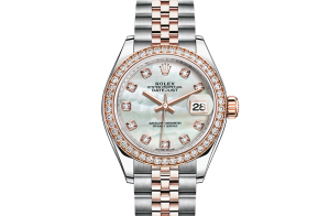 Rolex Lady-Datejust Oyster 28 mm Oystersteel Everose or et diamants 279381rbr-0013